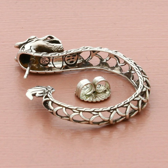 John Hardy Silver Dragon Earring - Picture 3 of 3
